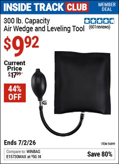 Harbor Freight ITC Coupon 300 LB. AIR WEDGE AND LEVELING TOOL Lot No. 56899 Dates Valid: 12/31/69 - 7/2/26 - $9.92