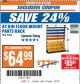 Harbor Freight ITC Coupon STOREHOUSE 47-BIN FLOOR-MOUNT PARTS RACK Lot No. 95736/61166 Expired: 1/9/18 - $64.99