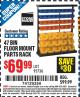 Harbor Freight Coupon STOREHOUSE 47-BIN FLOOR-MOUNT PARTS RACK Lot No. 95736/61166 Expired: 3/31/15 - $69.99