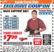 Harbor Freight ITC Coupon WESTERN SAFETY BACK SUPPORT BELT Lot No. 94103/94104/94105/94106 Expired: 3/31/18 - $7.99