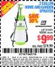 Harbor Freight Coupon GREENWOOD 2 GALLON HOME AND GARDEN SPRAYER Lot No. 95690/63134 Expired: 8/1/15 - $9.99