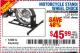 Harbor Freight Coupon PITTSBURGH 1800 LB. CAPACITY MOTORCYCLE STAND/WHEEL CHOCK Lot No. 61670 Expired: 9/1/15 - $45.99