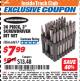 Harbor Freight ITC Coupon WARRIOR 3 IN. SCREWDRIVER BIT SET, 36-PIECE Lot No. 68817 Expired: 7/31/17 - $7.99