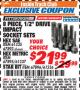 Harbor Freight ITC Coupon PITTSBURGH PRO 1/2 IN. DRIVE IMPACT HEX SOCKET SET, 8-PIECE Lot No. 67893/67895 Expired: 10/31/17 - $21.99
