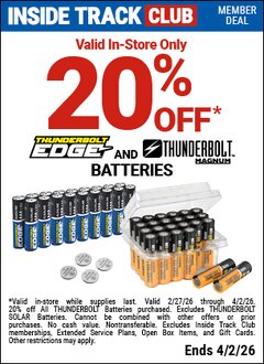 Harbor Freight Coupon 20 percent off coupon expires: 4/2/26
